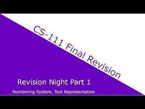 CS-111 | Revision Night Part 1