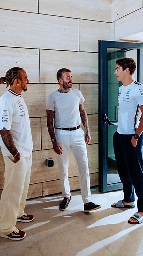 Chatting #BECKHAM documentary. 🙏 Thanks for stopping by last weekend David Beckham! | Mercedes-AMG Petronas F1 Team