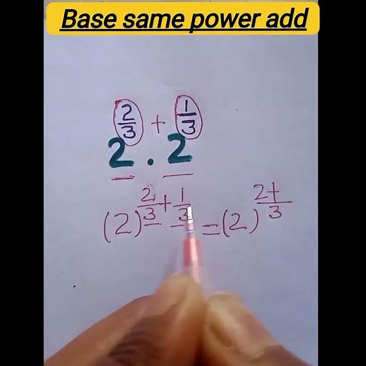How to find 2 ki power 2/3*2 ki power 1/3#shortvedio#maths#exponents👍