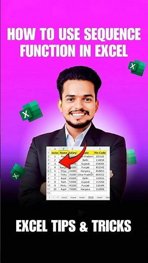 How to use sequence function in excel tips and tricks 🔥💯 #spreadsheets #thesanbytes