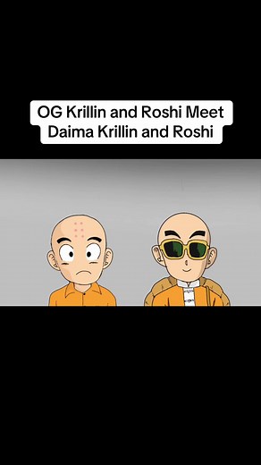 OG Krillin and Roshi Meet Daima Krillin and Roshi #dragonball #krillin #roshi #goten