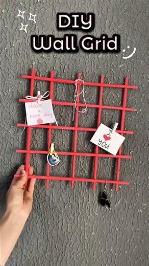 DIY Wall Grid using paper 🖇️✨ #shorts #diy #papercraft #roomdecor #pinterest #handmade