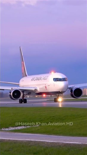 Beautiful Sunset Air Canada Cargo Boeing 767-300 UP CLOSE At Toronto! #aviation #aviationlovers #yyz