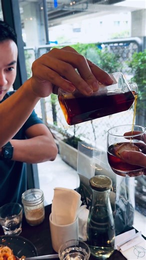 Pour coffee with elegance