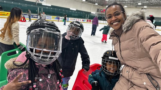 Free ice-skating lessons at the Kinsmen Recreation Centre in west London aimed to encourage more Black youth to take up ice sports.