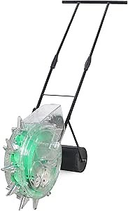 Multi-function Hand-Push Roller Seeder and Fertilizer Applicator,Precision Manual Garden Seeder Corn Cotton Soybean Peanut Planter for Lawns,Planting Depth 3.5-7.8 cm