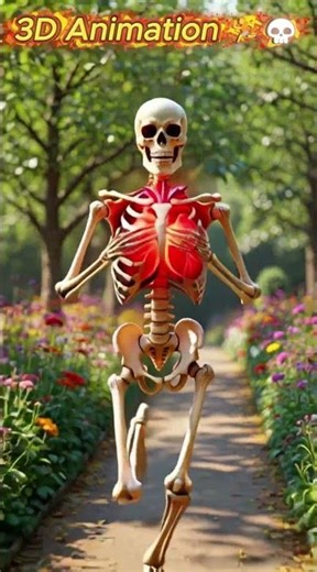 Skeleton Running in the Park | Funny & Creepy 3D Animation 🏃💀 #biology #anatomy #baby