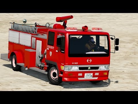 [GTA5] Extinguish a fire with the Hino Ranger fire truck! A huge gunfight ensues 😂 | Becoming a f...