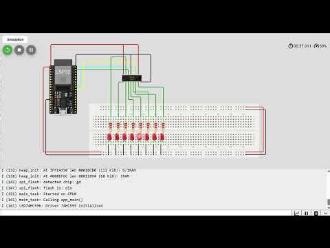 ESP32 SPI with 74HC595 | LED Control using ESP-IDF