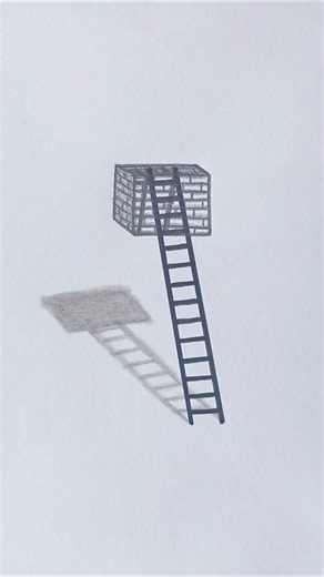 ladder 3d illusion drawing #drawing #ladder #3dart