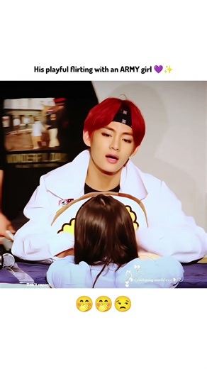 Taehyung’s Playful Flirting With ARMY Girl#Taehyung#KimTaehyung#trending