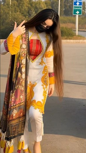 Yellow, White & Red Multi-Color Outfit | Slow Motion Walk ❤️💛🤍 #YellowOutfit #WhiteOutfit #RedOutfit