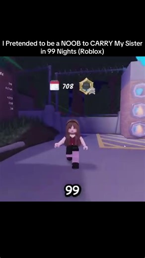 I Pretended to be a NOOB to CARRY My Sister in 99 Nights (Roblox)#99nightsintheforest #robloxfyp #robloxgames #survive
