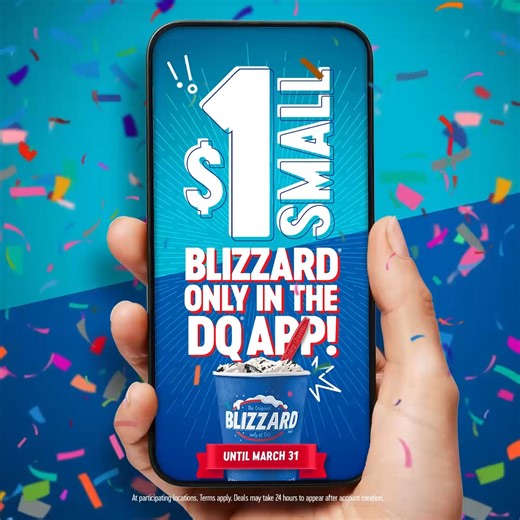 16K views · 106 reactions | Download the DQ App and sign up for DQ Rewards to get your $1 Small BLIZZARD treat deal now until March 31. #HappyTastesGood | Dairy Queen | Facebook