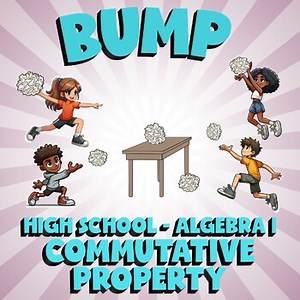 Commutative Property BUMP Math Game - No Prep Algebra 1 Review Activity