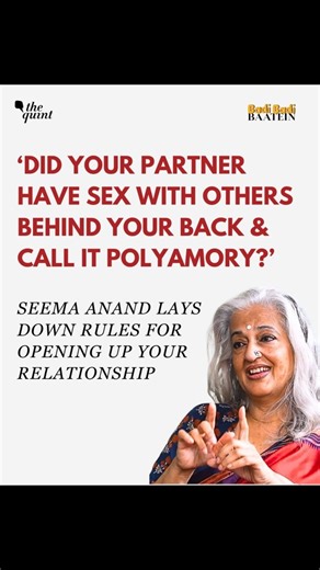 “Polyamory isn’t just hopping from one bed to another," says renowned author and storyteller Seema Anand, setting the record straight. In an era of digital dating, where polyamory is increasingly seen as normalised, groundwork must be laid before any couple decides to open up their relationship, @seemaanandstorytelling explains. "If you’re doing it without telling the other person, that’s cheating," she says, breaking down the confusion between non-monogamy and betrayal. What questions must coup