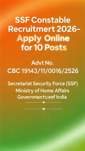 SSF Constable Recruitment 2026 | 10 Posts | 10th Pass Govt Job | Apply Online | SSF Vacancy 2026
