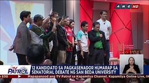Kumasa ang ilang kandidato sa pagkasenador sa #Halalan2025 sa "Tayo The Senatorial Debate" ng San Beda University. Inihayag nila ang kani-kanilang posisyon sa iba't ibang issue gaya ng impeachment kay Vice President Sara Duterte, West Philippine Sea, at comprehensive sexuality education. Buong ulat: https://www.abs-cbn.com/news/nation/2025/2/12/12-hopefuls-face-san-beda-in-senatorial-debate-2155 | TV Patrol