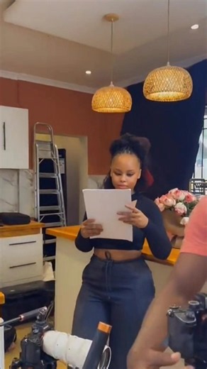Elizabeth Michael reading a script