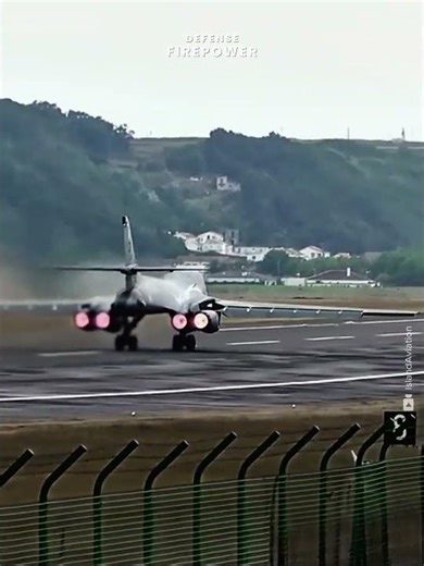 B-1B Lancer Rising Through Fog at Lajes Field