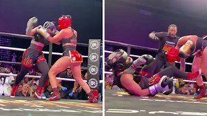 Blac Chyna Goes Down Hard But Fights to Draw in Celebrity Boxing Match