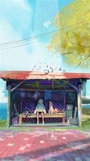 Ross Tran on Instagram: "HI!! here’s an illustration I painted recently of the gang featuring my new cat! 🏠 I wanted to bring this one to life with some visuals and motion so I asked my bud @beanlette.aep to do an edit!! ~ i had fun hiding stuff around the painting, lmk what catches ur 👁️ have a good day ~ 💛 #art #illustration #digitalart #conceptart"