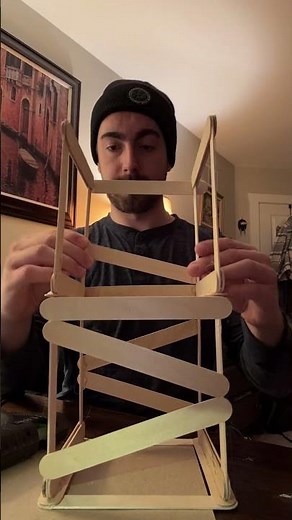 Building a MASSIVE Popsicle stick tower #satisfying #engineering