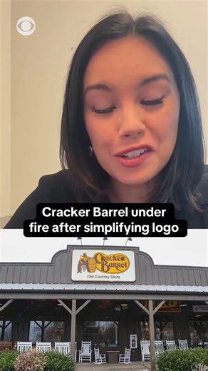 Cracker Barrel shed almost $100 million in market value Thursday after its stock plunged following the release of a new logo. The new design eliminates a longstanding drawing of an overall-clad man leaning against a barrel, in favor of a cleaner logo featuring just the chain's name. CBS News' Jo Ling Kent breaks down the situation. https://cbsn.ws/3HO8Dwt | CBS News