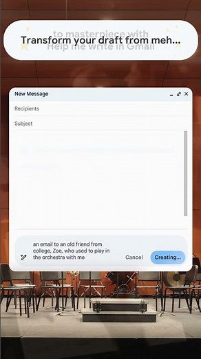 Help me write in Gmail turns simple prompts into full drafts 🎻 #Shorts