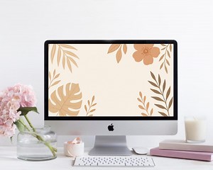 Boho Floral Computer Wallpaper: Neutral Minimalist Design (digital Download) - Etsy UK