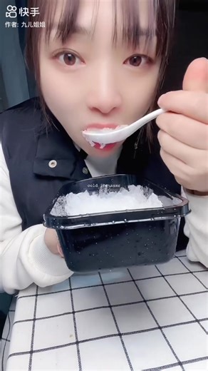 Crunchy freshly slushy melted shaved ice #iceeatingasmr #fyp #asmr #onlybites🧊