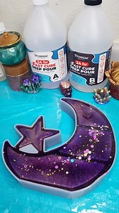 Glitter purple resin a super fast cure = kind of the best thing ever ✨ The Maker: Jens Crawling Creations #epoxyresin #resinart #demolding #demold #resin #epoxy | Promise Epoxy