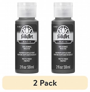(2 pack) FolkArt 938E Acrylic Craft Paint, Matte Finish, Licorice, 2 fl oz - Walmart.com