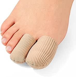 10 PCS Gel Toe Caps Closed Toe Surface Fabric Sleeve Protectors, Silicone Toe Sleeve Cushions and Protects, Provide Relief for Corns, Blisters and Calluses Protect (10)