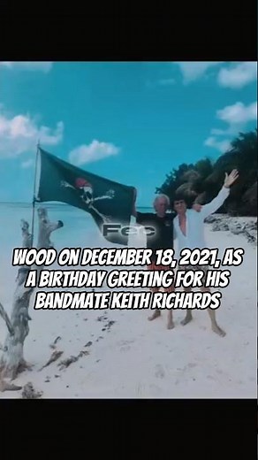 Wood on December 18, 2021, as a birthday greeting for his bandmate Keith Richards