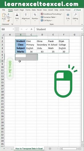 Excel Pro Trick: Learn Two Ways to Transpose Data in Excel from Rows to Columns or vice versa