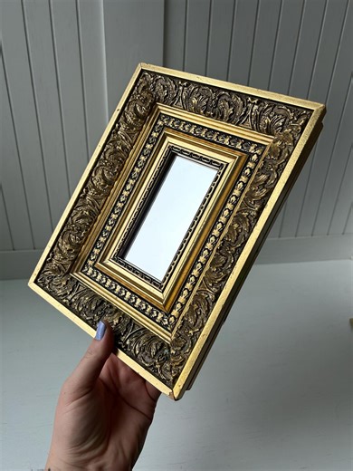 Vintage Gold Mirror | Ornate Gold Mirror | Vintage Small Mirror | Vintage Gold Frame Mirror | Vintage Mini Mirror - Etsy