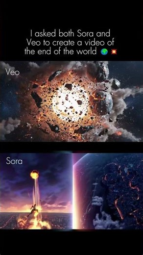 I asked both Sora and Veo to create a video of the end of the world 🌍💥