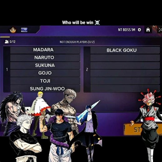 Black goku vs Sung jin-woo Madara Naruto Gojo Sukuna Toji ☠️ #shorts #freefiremax #anime #vs #foryou