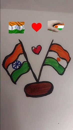 Please like and subscribe | India 🇮🇳 Niger 🇳🇪 flag drawing | independence Day #art #viralshort #yt