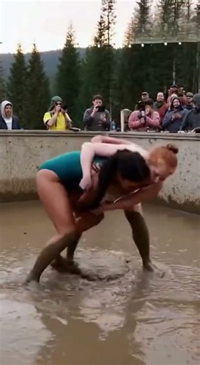 Stunning Girls Mud Wrestle! 🔥 #MudWrestling #GirlsFight #Shorts #BikiniBattle #trending #viral
