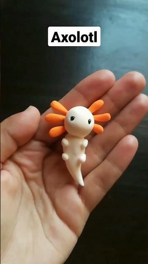 How to make axolotl with clay #clayart #shorts