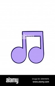 stretching up animation of cute cartoon of musical note