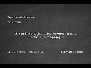 La machine pédagogique. Structure Machine.