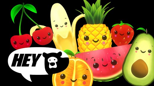 Disco Fruit Party! - Fun video with music and dancing! - Fruit and Veggies - Hey Bear Productions