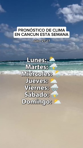 Pronóstico del clima en Cancún esta semana