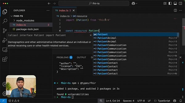 How to create and validate a FHIR resource in TypeScript