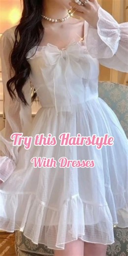 Hairstyle for dresses 🎀#hairstyle #easyhairstyles #koreanhairstyle #cutehairstyle #trending #shorts