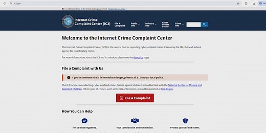 FBI website helps scam victims report internet crime