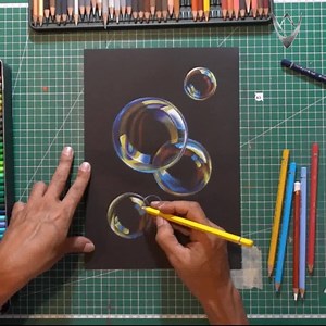 How to draw bubbles with colored pencils on black paper by Veri Apriyatno Artist instagram.com/veriapriyatno Channel: youtube.com/c/veriapriyatno Music: Alia (feat. Ramón Stagnaro) by Kolektivo ... | DRAWING PENCIL